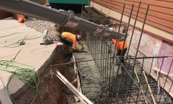 Flex Shaft Concrete Vibrator in use in Vail, Colorado. Rental concrete vibrators.