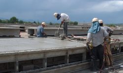 DHFR concrete form vibrator on a screed.